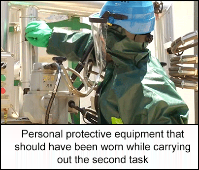 Personal protective equipment that should have been worn while carrying out the second task