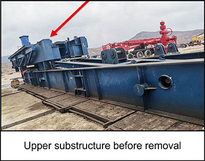 Upper substructure before removal