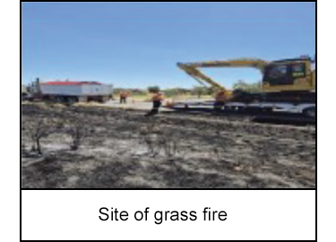 Site of grass fire