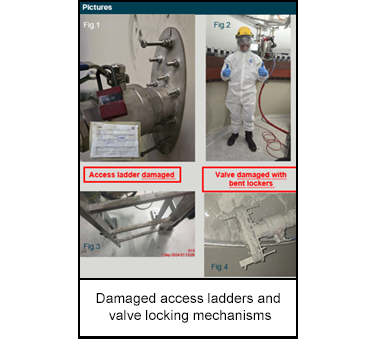 Valve blown out due to grouting