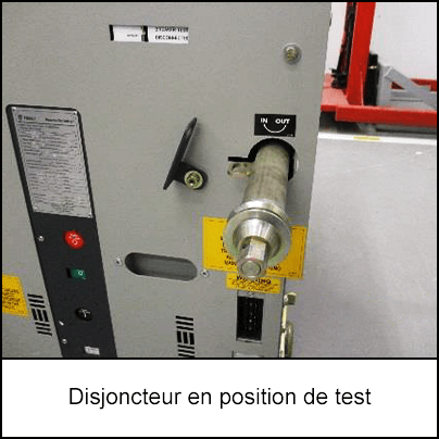 Disjoncteur en position de test