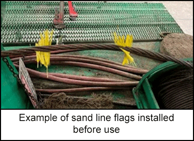 Example of sand line flags installed before use 