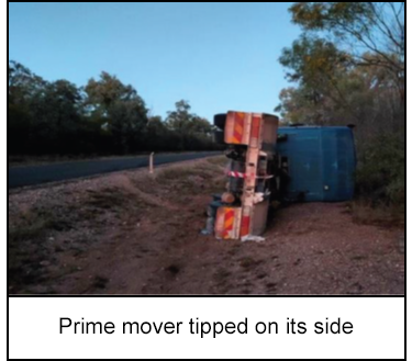 Prime mover tipped on its side