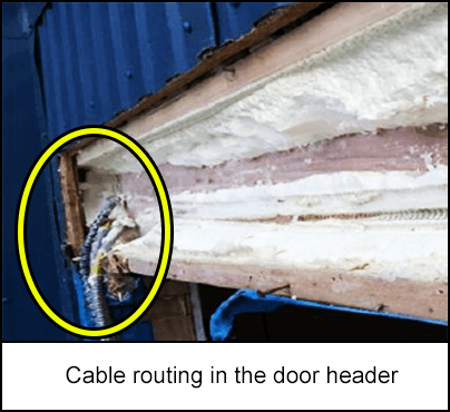 Cable routing in the door header