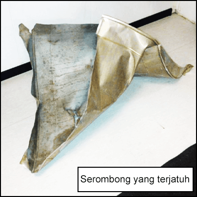 340-s1-ML.png Salutan serombong. Salutan hilang bentuk akibat terjatuh.