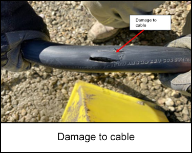 Damage to cable
