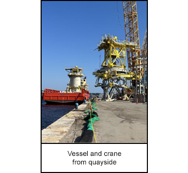 Vessel and crane from quayside