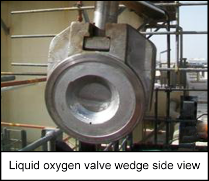 Liquid oxygen valve wedge side view 