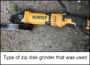 type of zip disk grinder that was used