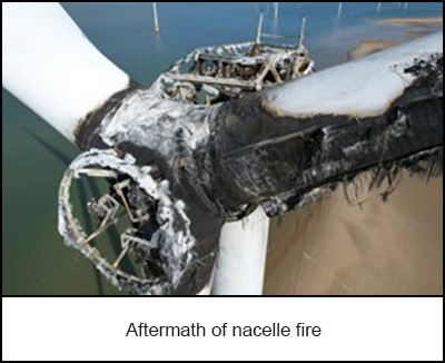 Aftermath of nacelle fire