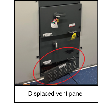 Displaced vent panel