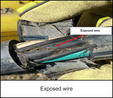 Exposed wire