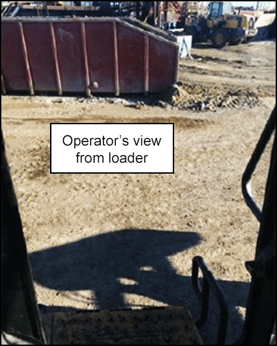 Operator's view from loader