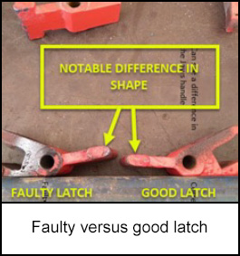 Faulty versus good latch