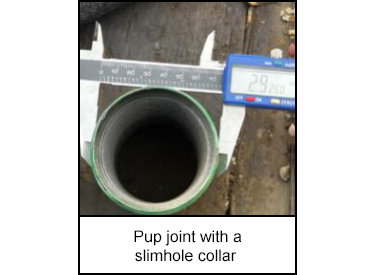 Pup joint with a slimhole collar 
