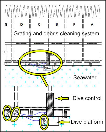Grating and debris cleaning system