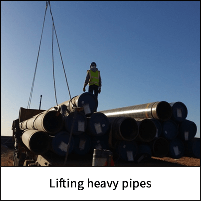 Lifting heavy pipes