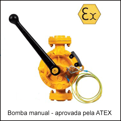 Uma bomba manual amarela e preta.