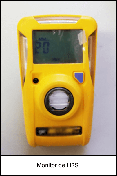 Monitor digital de ácido sulfhídrico de color amarillo