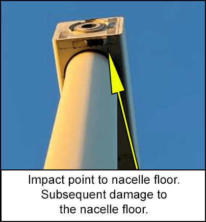 Impact point to nacelle floor.