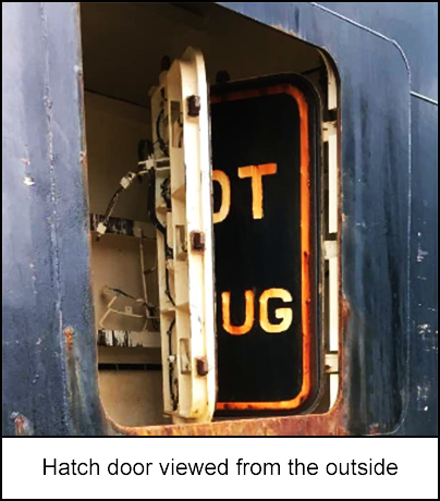 Hatch door viewed from the outside