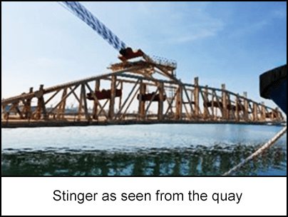 Stinger as seen from the quay