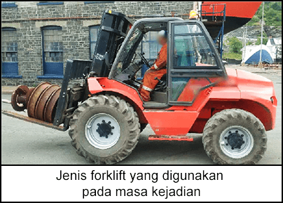 Jenis forklift yang digunakan pada masa kejadian