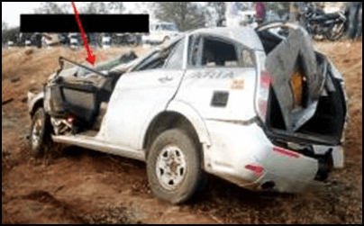 Image of damaged car after accident