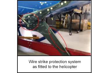 Wire strike protection system as fitted to the helicopter