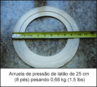 Arruela de pressão de latão de 25 cm/0,8 pés pesando 0,68 kg/1,5 lbs