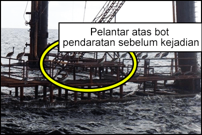 Pelantar atas bot pendaratan sebelum kejadian