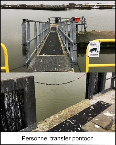 Personnel transfer pontoon