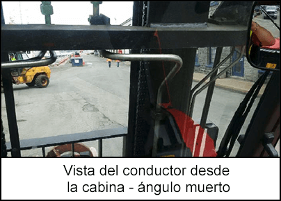 Vista del conductor desde la cabina - ángulo muerto