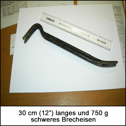 30 cm (12”) langes und 750 g schweres Brecheisen