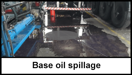 Base oil spillage 