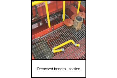 Detached handrail section
