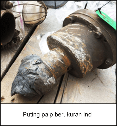 Puting paip rosak seperempat inci