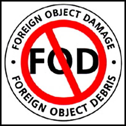 Foreign object damage not allowed sign