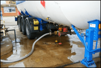 The nitrogenation of a tanker on a loading platform 