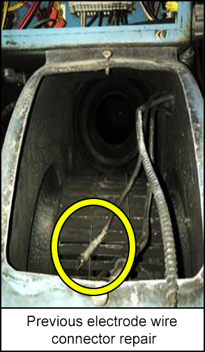 Previous electrode wire connector repair