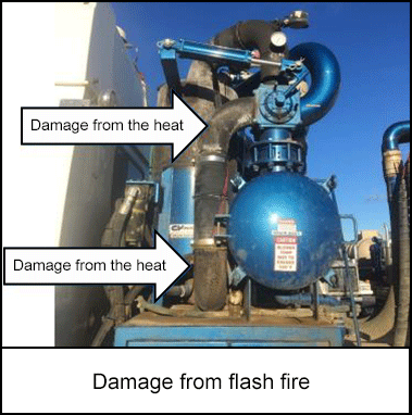 Damage from flash fire