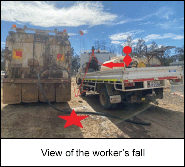 View of the worker’s fall