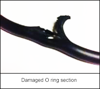 A damaged O ring section 