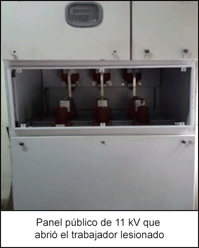 El panel de 11 kV sin sistema de enclavamiento ni señales de peligro
