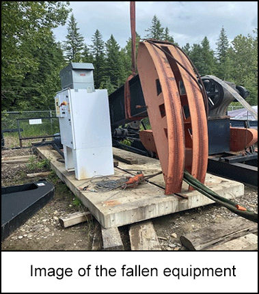 Image of the fallen equipment