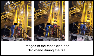 Images of the technician and deckhand during the fall 