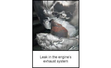 Leak in the engine’s exhaust system