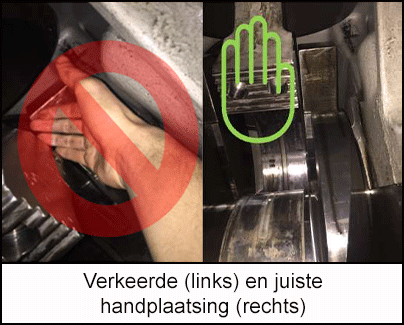 Verkeerde en juiste handplaatsing