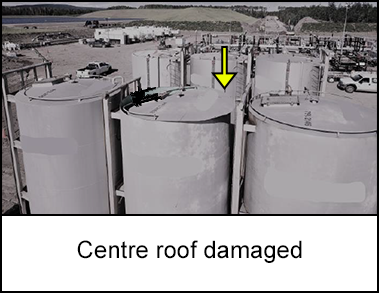 Centre roof damaged